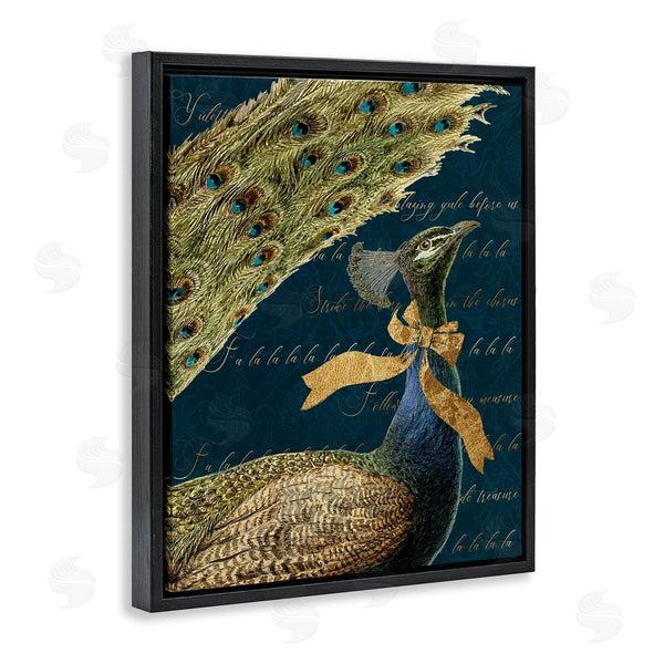 Stupell Industries Stupell Studio | Exotic Peacock Vintage Yuletide Lyrics Elegant Animal Wall Art