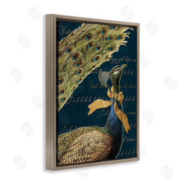 Stupell Industries Stupell Studio | Exotic Peacock Vintage Yuletide Lyrics Elegant Animal Wall Art
