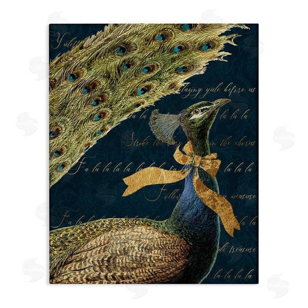 stupell industries Stupell Studio | Exotic Peacock Vintage Yuletide Lyrics Elegant Animal Wall Art