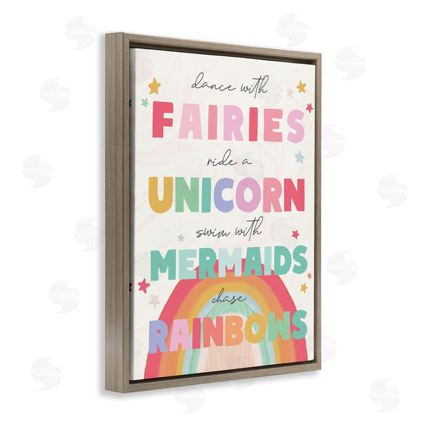 Stupell Industries Stupell Studio | Fairies Unicorns Mermaids And Rainbows Whimsical Design