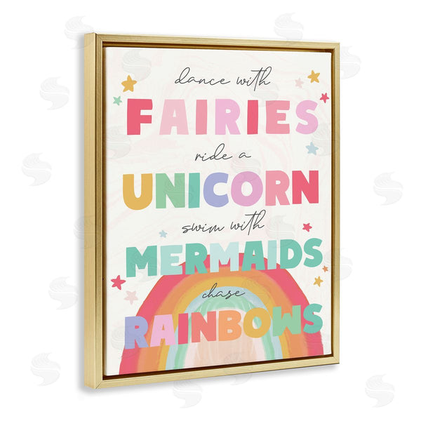 Stupell Industries Stupell Studio | Fairies Unicorns Mermaids And Rainbows Whimsical Design