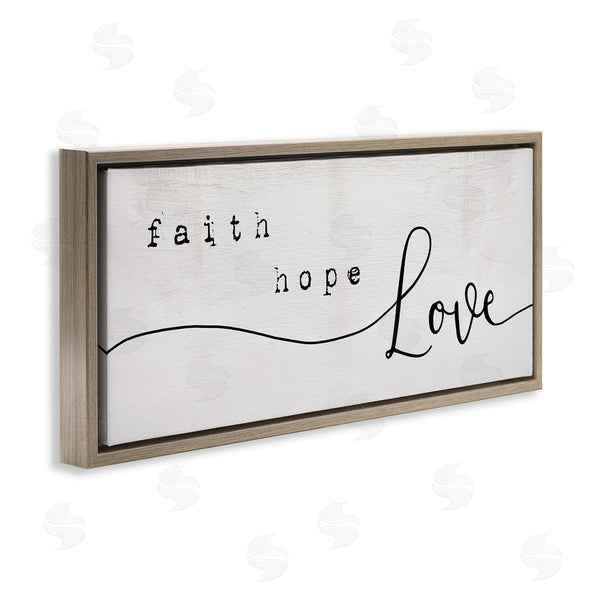 Stupell Industries Stupell Studio | Faith Hope Love Phrase Charming Cursive Script