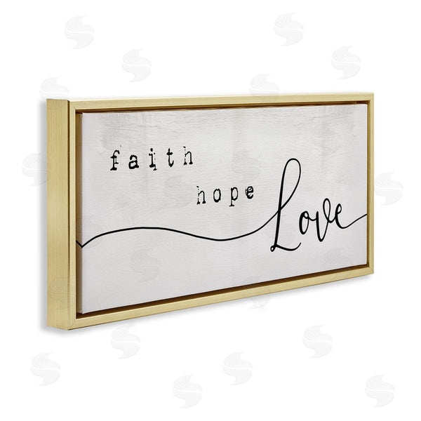 Stupell Industries Stupell Studio | Faith Hope Love Phrase Charming Cursive Script