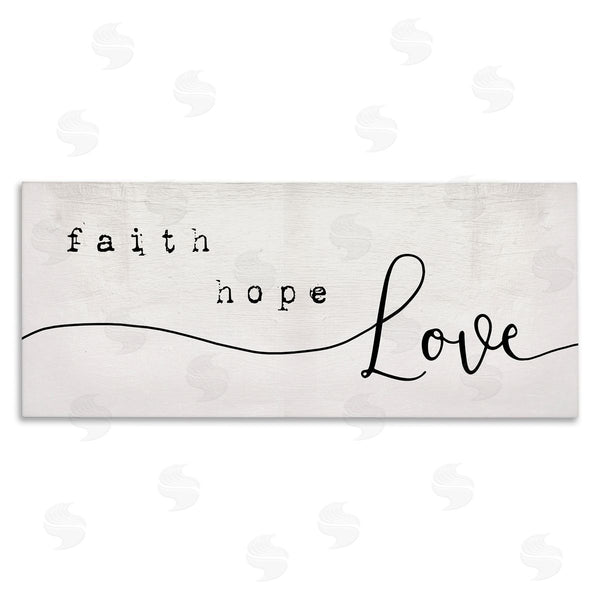 stupell industries Stupell Studio | Faith Hope Love Phrase Charming Cursive Script