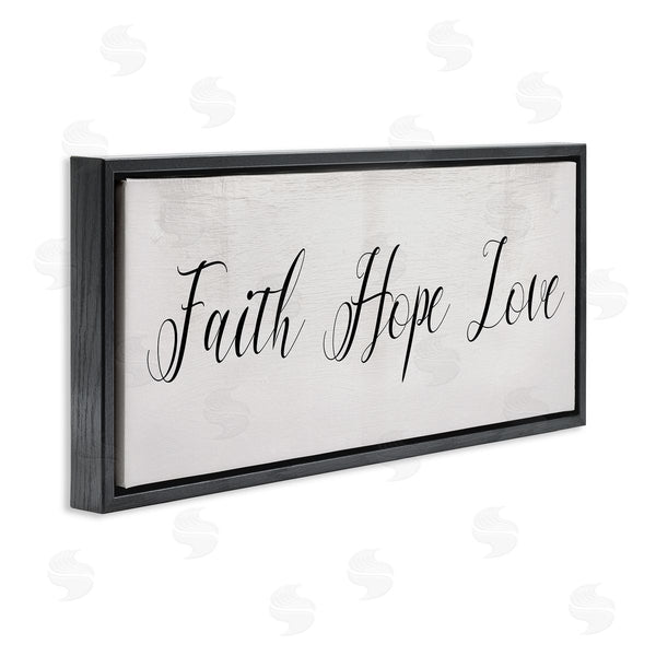 Stupell Industries Stupell Studio | Faith Hope Love Phrase Minimal Elegant Text