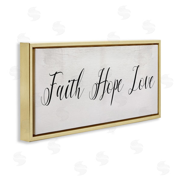 Stupell Industries Stupell Studio | Faith Hope Love Phrase Minimal Elegant Text