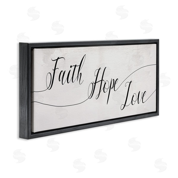 Stupell Industries Stupell Studio | Faith Hope Love Phrase With Whimsical Linework Typography