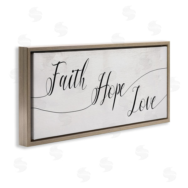 Stupell Industries Stupell Studio | Faith Hope Love Phrase With Whimsical Linework Typography