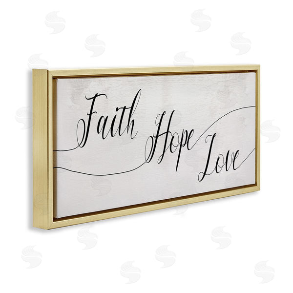 Stupell Industries Stupell Studio | Faith Hope Love Phrase With Whimsical Linework Typography