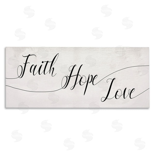 stupell industries Stupell Studio | Faith Hope Love Phrase with Whimsical Linework Typography