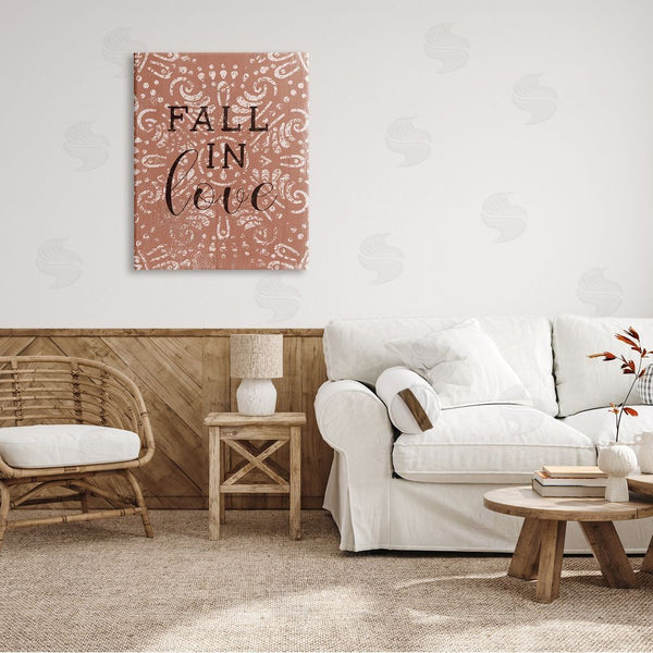 Stupell Industries Stupell Studio | Fall In Love Romantic Phrase Vintage Fractal Pattern Wall Art
