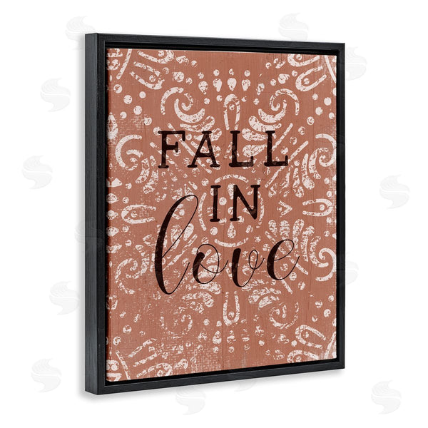 Stupell Industries Stupell Studio | Fall In Love Romantic Phrase Vintage Fractal Pattern Wall Art