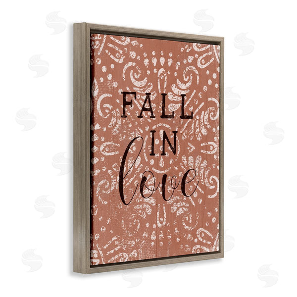 Stupell Industries Stupell Studio | Fall In Love Romantic Phrase Vintage Fractal Pattern Wall Art