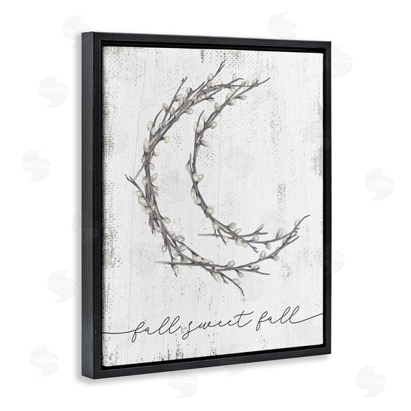 Stupell Industries Stupell Studio | Fall Sweet Fall Greeting Pussywillow Crescent Moon Wall Art