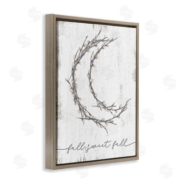 Stupell Industries Stupell Studio | Fall Sweet Fall Greeting Pussywillow Crescent Moon Wall Art