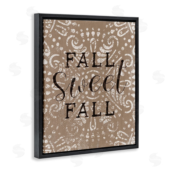 Stupell Industries Stupell Studio | Fall Sweet Fall Phrase Vintage Brown Fractal Pattern Wall Art