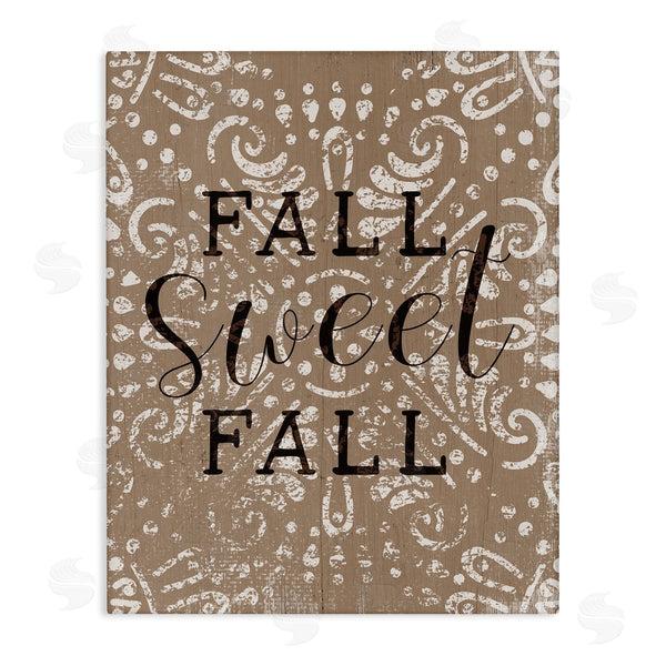 stupell industries Stupell Studio | Fall Sweet Fall Phrase Vintage Brown Fractal Pattern Wall Art