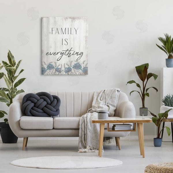 Stupell Industries Stupell Studio | Family Is Everything Sentiment Blue Wild Flowers Wall Art