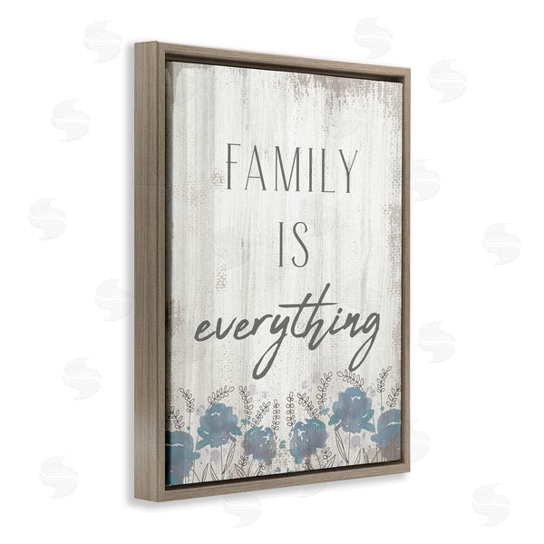 Stupell Industries Stupell Studio | Family Is Everything Sentiment Blue Wild Flowers Wall Art