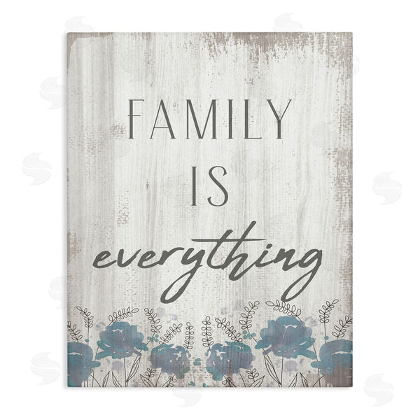 stupell industries Stupell Studio | Family Is Everything Sentiment Blue Wild Flowers Wall Art
