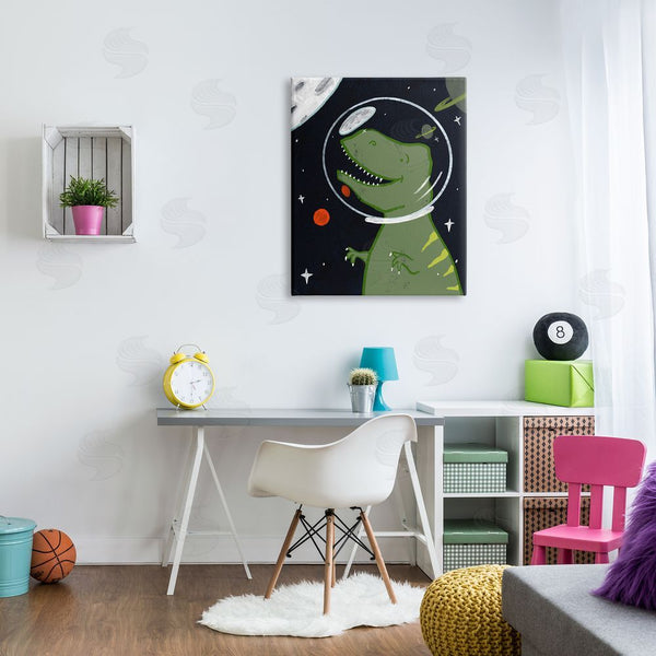 Stupell Industries Stupell Studio | Fantasy Dinosaur Astronaut Milky Way Space T-Rex Wall Art