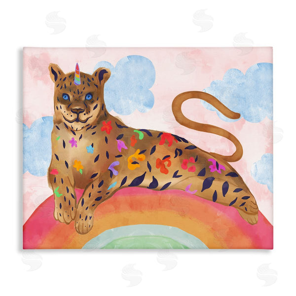 stupell industries Stupell Studio | Fantasy Jungle Cat On Mystical Rainbow