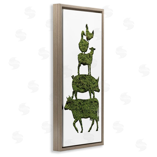 Stupell Industries Stupell Studio | Farm Animal Stack Green Grass Pattern Silhouette Wall Art