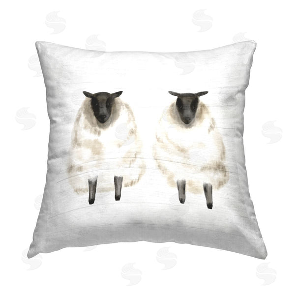 stupell industries Stupell Studio | Farmhouse Fluffy Sheep Duo Printed Throw Pillow