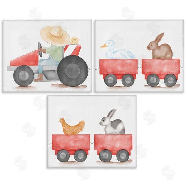 stupell industries Stupell Studio | Farmhouse Tractor Animals Wall Art