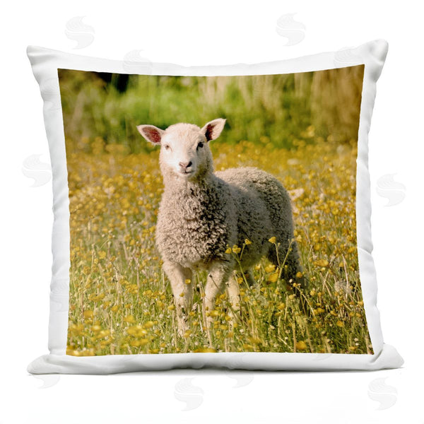Stupell Industries Stupell Studio | Farmland Sheep Country Flower Meadow Printed Throw Pillow