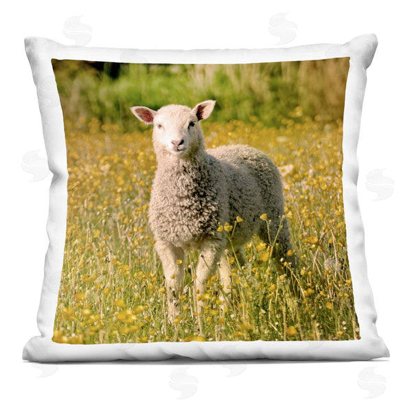 stupell industries Stupell Studio | Farmland Sheep Country Flower Meadow Printed Throw Pillow