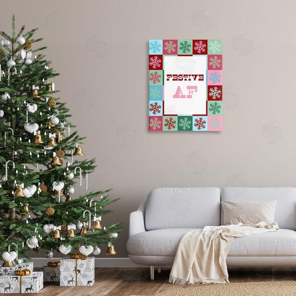 Stupell Industries Stupell Studio | Festive AF With Snowflakes Wall Art