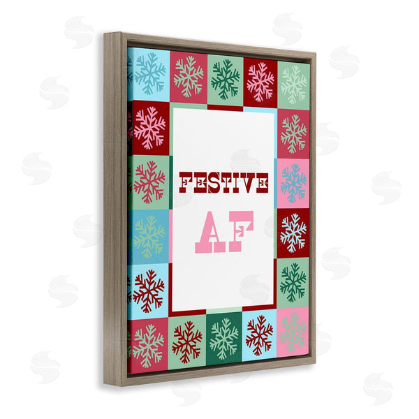 Stupell Industries Stupell Studio | Festive AF With Snowflakes Wall Art