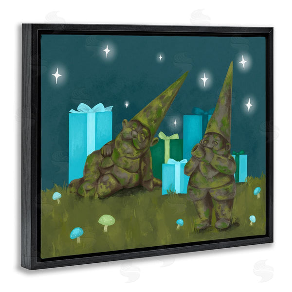 Stupell Industries Stupell Studio | Festive Mossy Garden Gnomes Grassland Christmas Gifts Wall Art