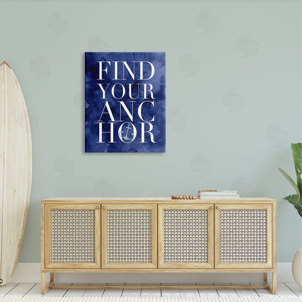 Stupell Industries Stupell Studio | Find Your Anchor Ocean Theme Anchor Text Wall Art
