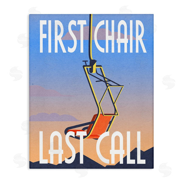 stupell industries Stupell Studio | First Chair Last Call Winter Ski Sport Phrase Wall Art