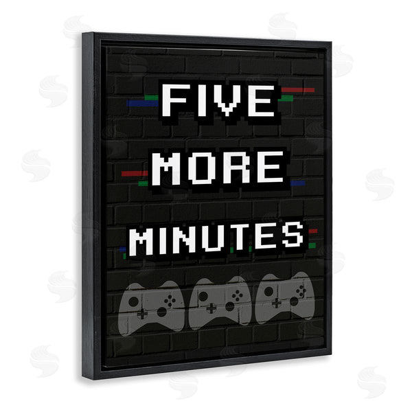 Stupell Industries Stupell Studio | Five More Minutes Video Game Phrase Retro Bricks Wall Art