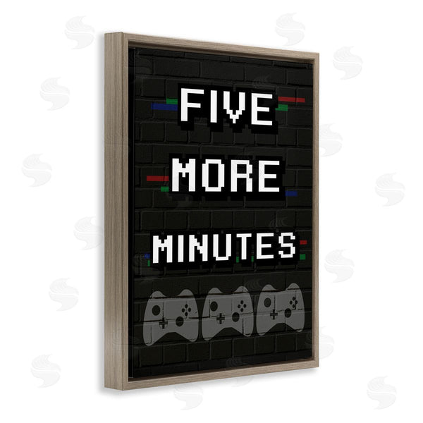 Stupell Industries Stupell Studio | Five More Minutes Video Game Phrase Retro Bricks Wall Art
