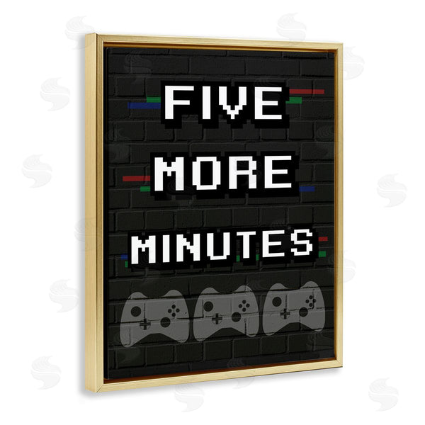 Stupell Industries Stupell Studio | Five More Minutes Video Game Phrase Retro Bricks Wall Art