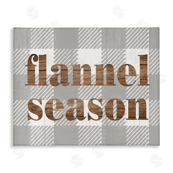 stupell industries Stupell Studio | Flannel Season Text Grain Pattern Grey Checkered Plaid Wall Art