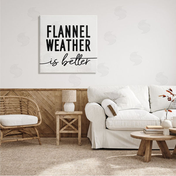 Stupell Industries Stupell Studio | Flannel Weather Is Better Phrase Off-White Black Wall Art