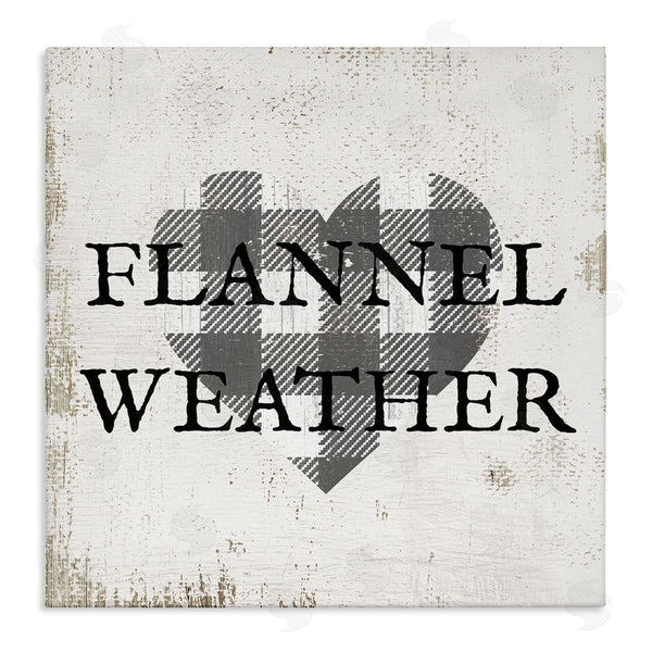 stupell industries Stupell Studio | Flannel Weather Phrase Patchwork Plaid Heart Distressed Pattern Wall Art