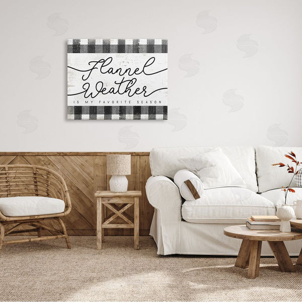 Stupell Industries Stupell Studio | Flannel Weather's My Favorite Season Phrase Checkered Plaid Wall Art