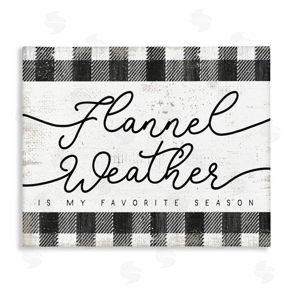 stupell industries Stupell Studio | Flannel Weather's My Favorite Season Phrase Checkered Plaid Wall Art