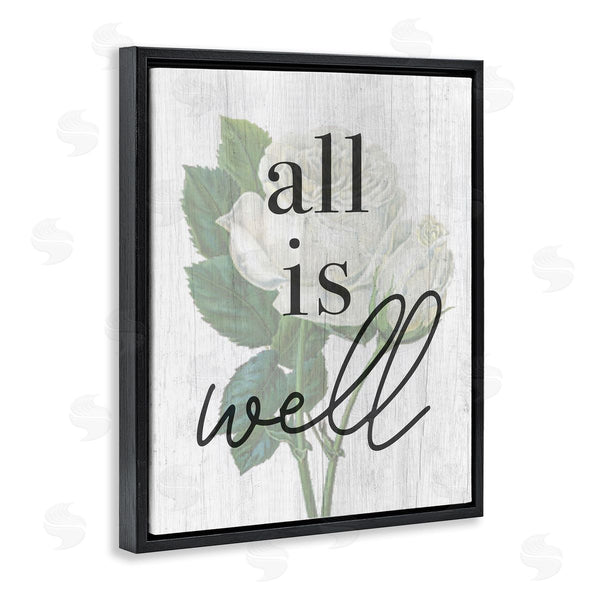 Stupell Industries Stupell Studio | Floral All Is Well Phrase Wall Art