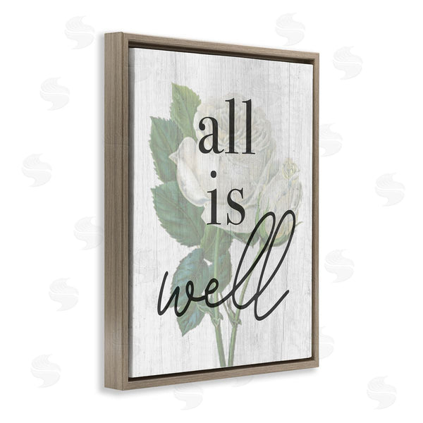 Stupell Industries Stupell Studio | Floral All Is Well Phrase Wall Art