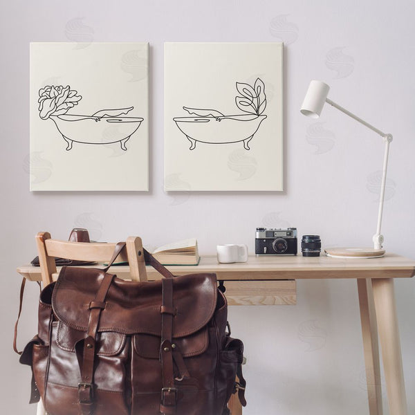 Stupell Industries Stupell Studio | Floral Bathtub Relaxing Doodle Wall Art