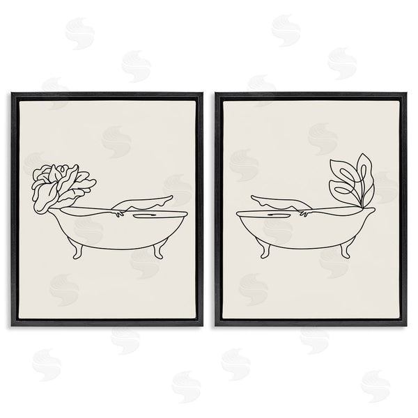 Stupell Industries Stupell Studio | Floral Bathtub Relaxing Doodle Wall Art
