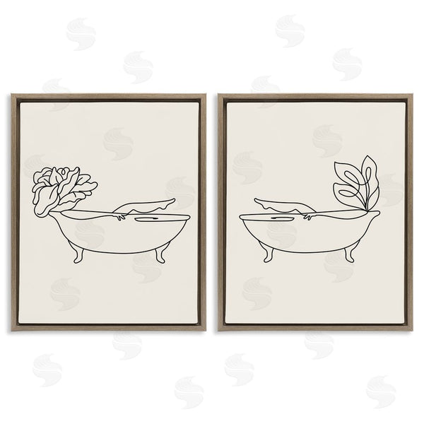 Stupell Industries Stupell Studio | Floral Bathtub Relaxing Doodle Wall Art