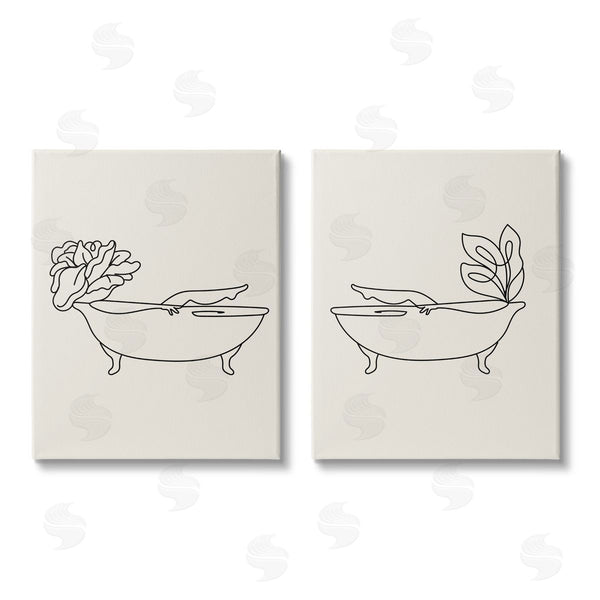 stupell industries Stupell Studio | Floral Bathtub Relaxing Doodle Wall Art